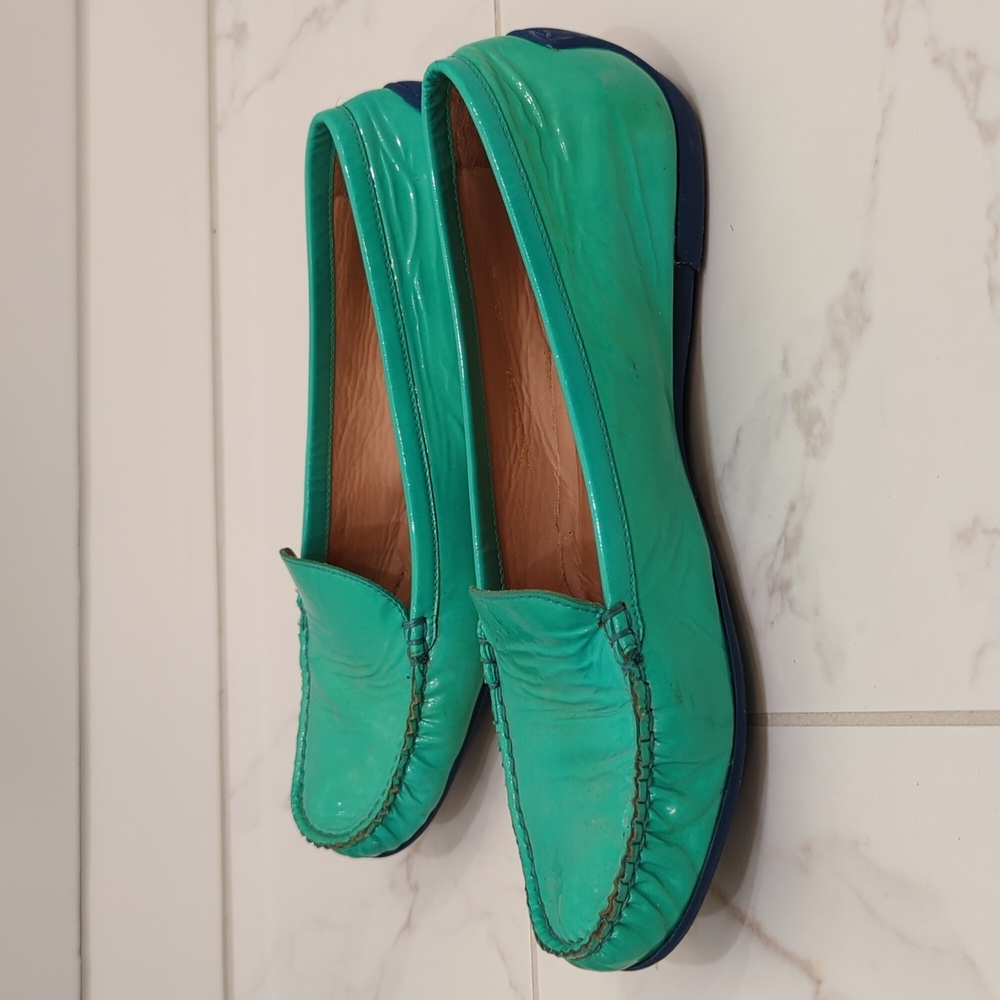 Stuart Weitzman Mach 1 Parent Leather Driving Mocs